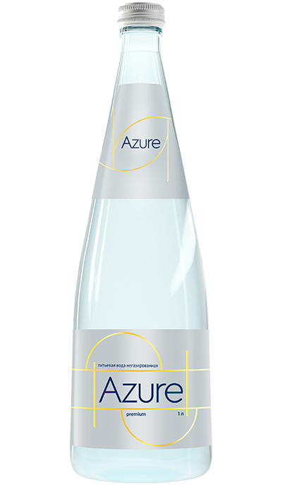 Вода питьевая негазированная «Azure» 1,0 л., стекло, премиум – доставка воды «Калинов Родник»