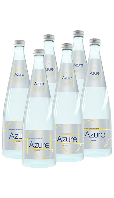 Вода питьевая негазированная «Azure» 1,0 л., стекло, премиум