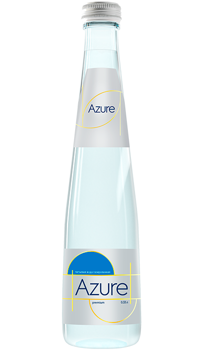 Вода питьевая газированная «Azure» 0,33 л., стекло, премиум – доставка воды «Калинов Родник»