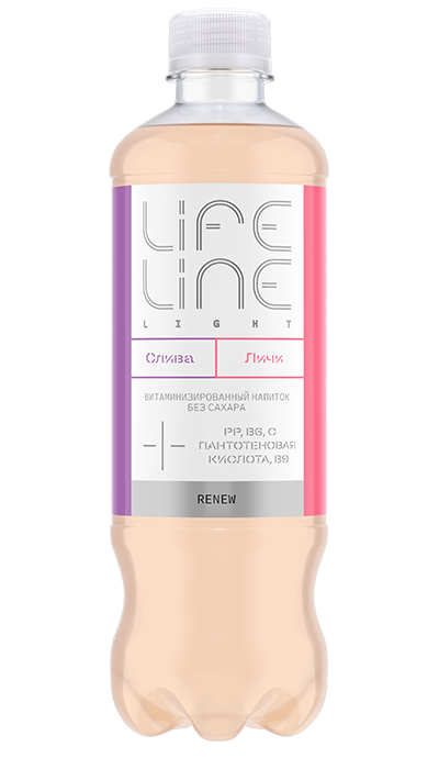 LifeLine Renew Light  со вкусом Личи и Сливы 0,5 л – доставка воды «Калинов Родник»