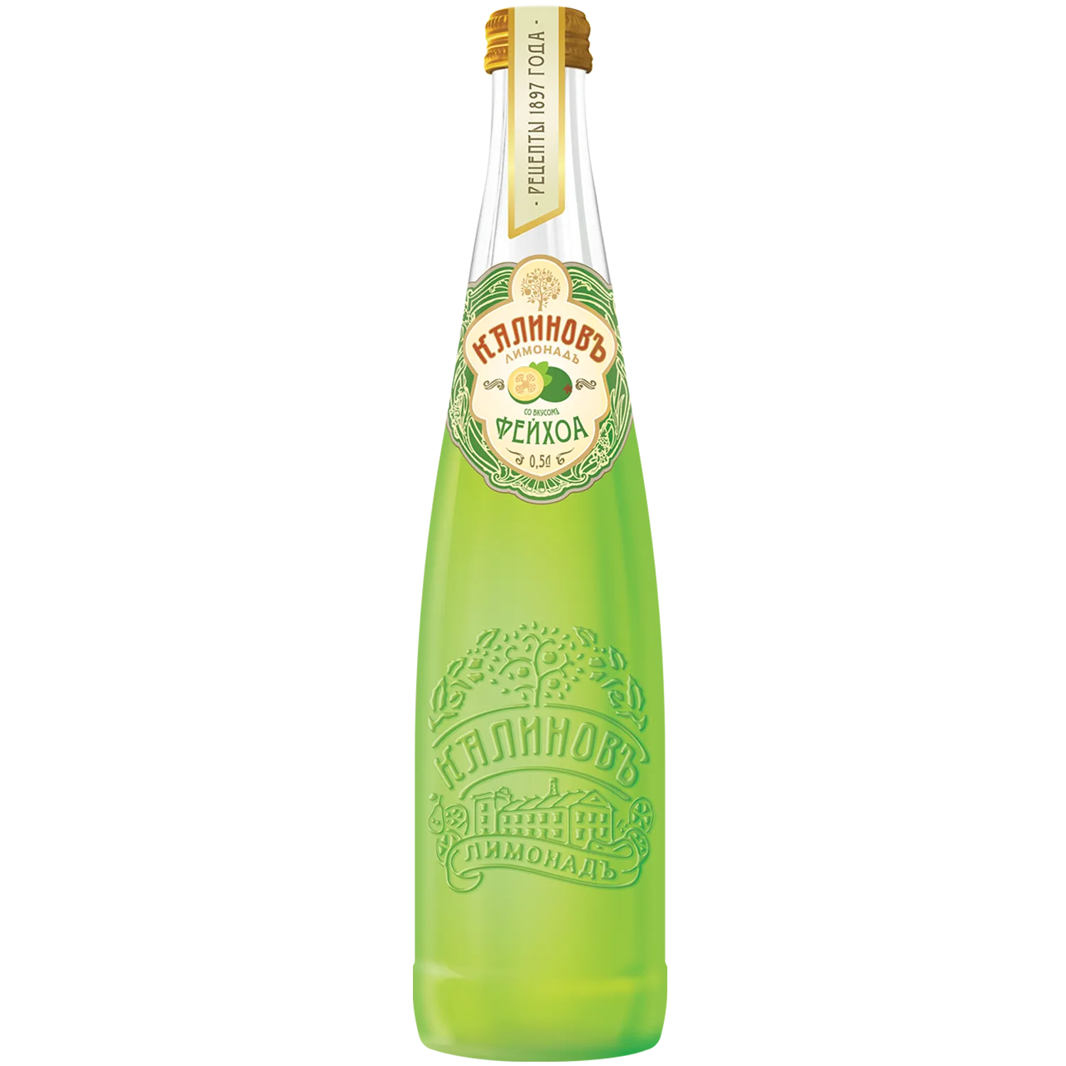 Калиновъ Лимонадъ Винтажный Фейхоа, газированный, в стекле, 0,5 л