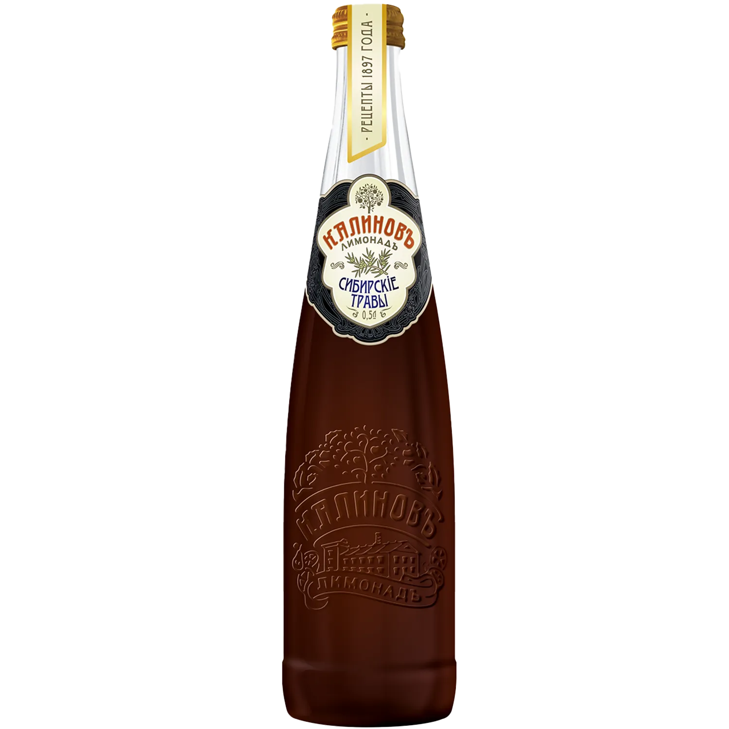 «Калиновъ Лимонадъ Винтажный» Сибирские травы, в стекле, 0,5 л, газированный