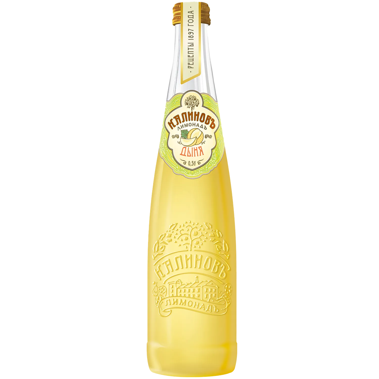 «Калиновъ Лимонадъ Винтажный» Дыня, в стекле, 0,5 л, газированный