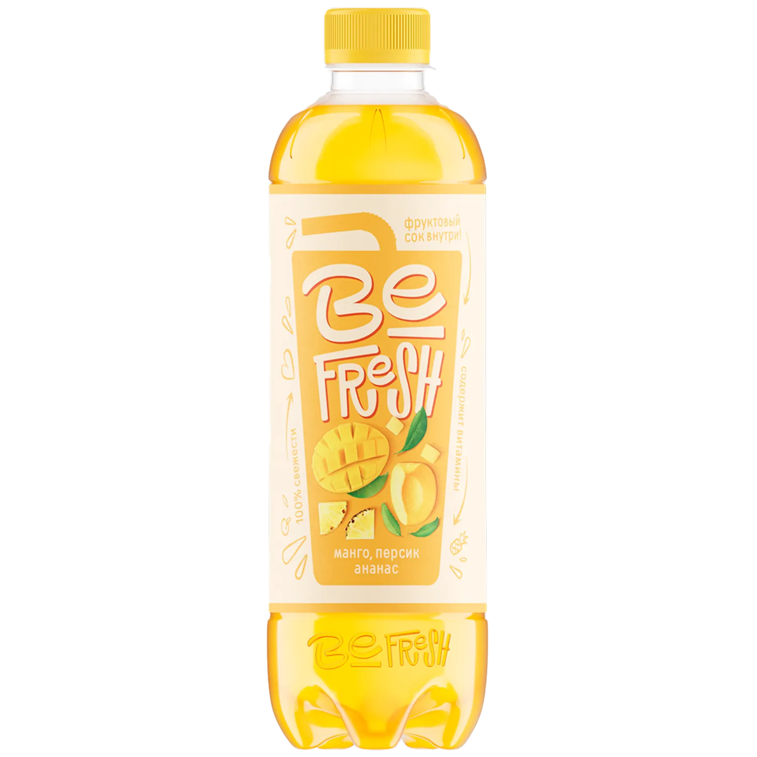  BeFresh с соком и витаминами «Манго, персик, ананас» 0,45 л, негазированный