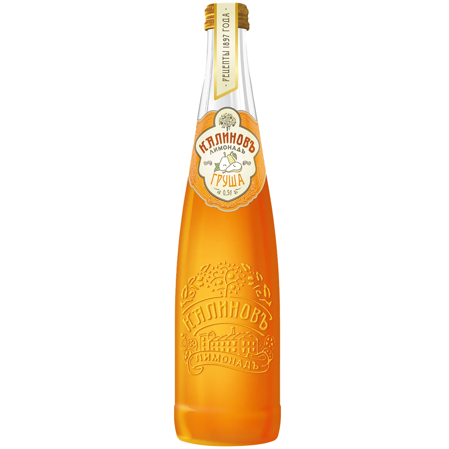 «Калиновъ Лимонадъ Винтажный» Груша, в стекле, 0,5 л, газированный
