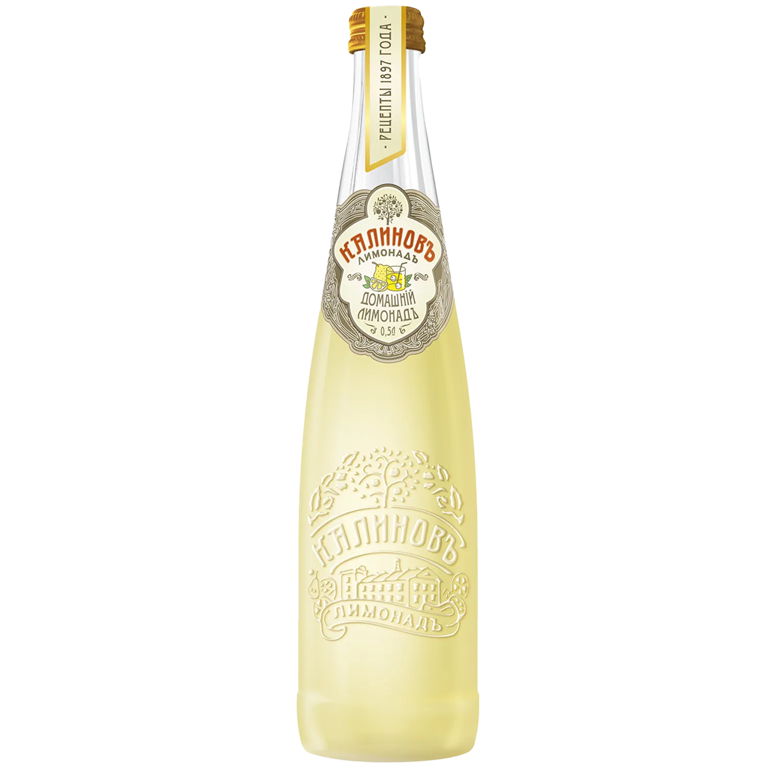 «Калиновъ Лимонадъ Винтажный» Домашний, в стекле, 0,5 л, газированный