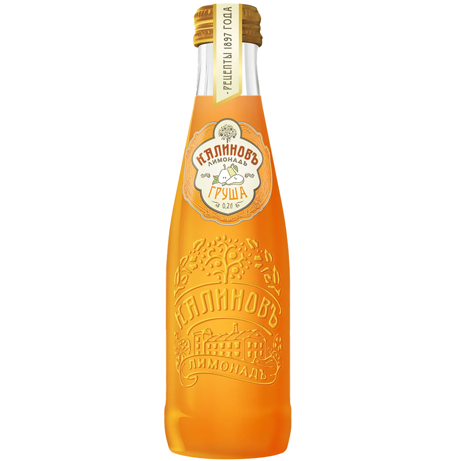 «Калиновъ Лимонадъ Винтажный» Груша, в стекле, 0,2 л, газированный