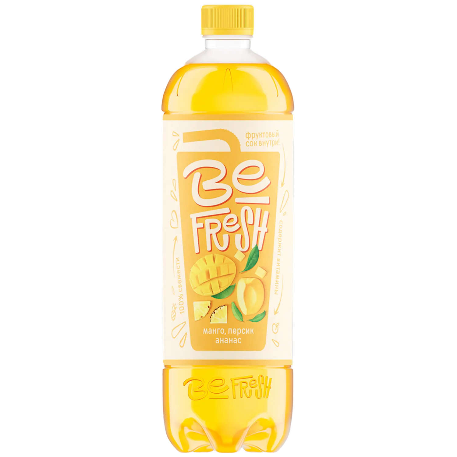  BeFresh с соком и витаминами «Манго, персик, ананас» 0,9 л, негазированный
