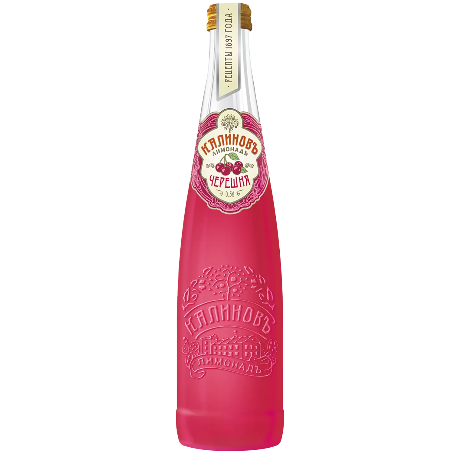 «Калиновъ Лимонадъ Винтажный» Черешня, в стекле, 0,5 л, газированный